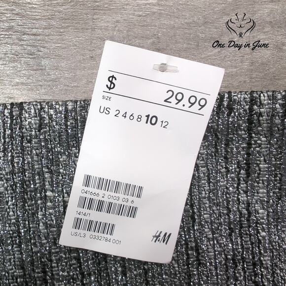 H&M Metallic Mini Skirt Size 10 - Picture 2 of 5